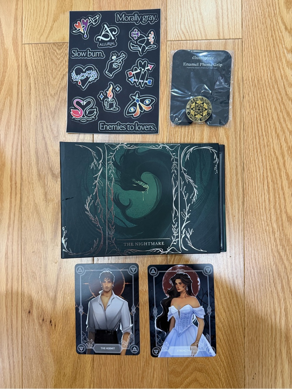 Fairyloot One Dark Window Tarot Album + Tarot Cards + Stickers + Phone Grip